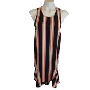 Leith Ruched Shift Striped Sleeveless Summer Dress Size: M NWT